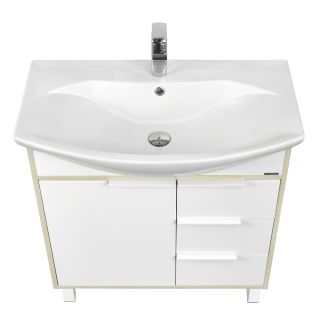 Тумба под раковину Акватон Рико 80см белый/ясень фабрик 1A215401RIB90